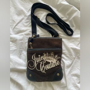 Vintage Y2K Brown Velour Juicy Couture Crossbody Bag
